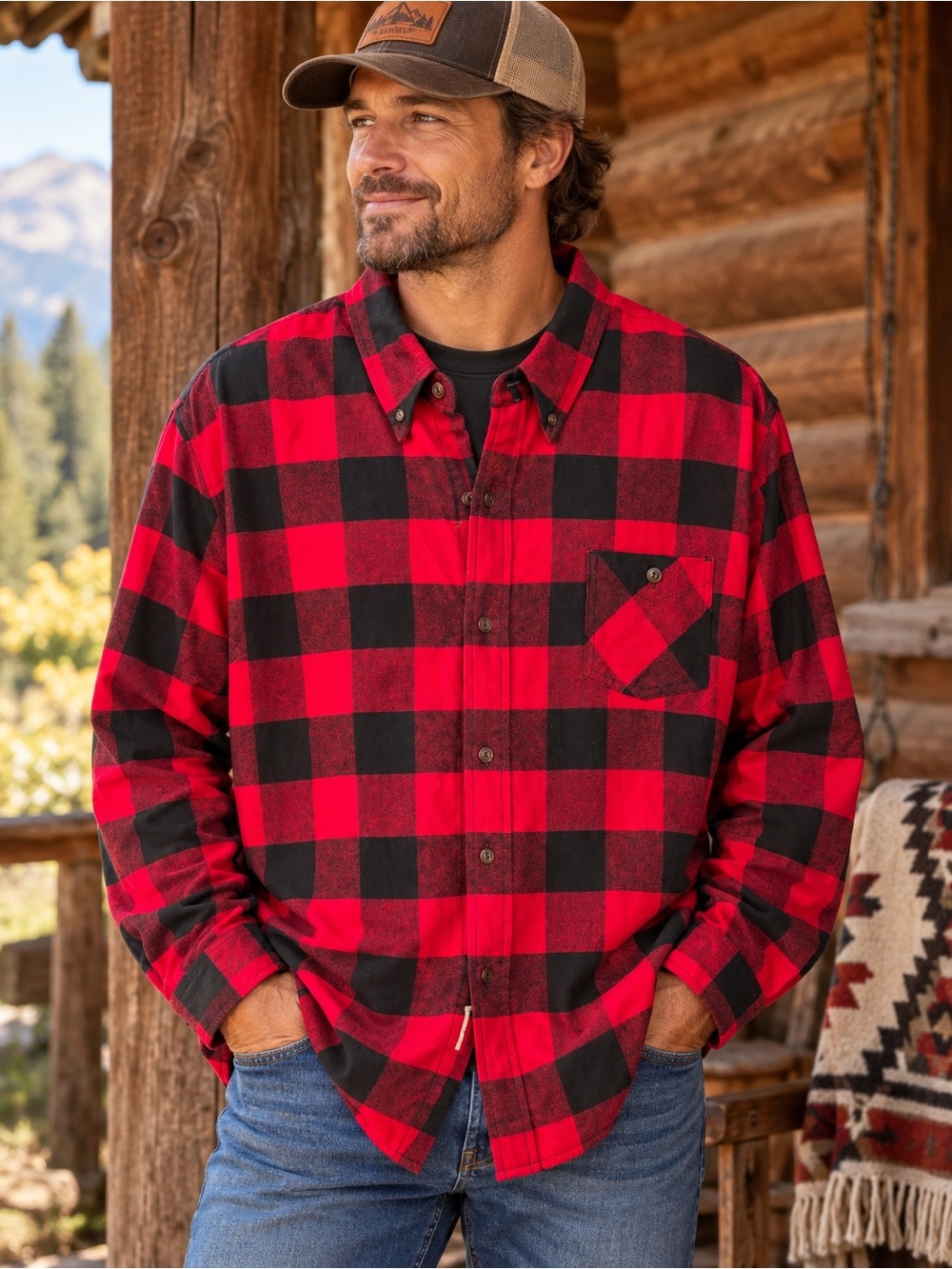 WEATHERPROOF VINTAGE RED BLACK FLANNEL BUTTON DOWN LS SHIRT BUFFALO PLAID XXL NW